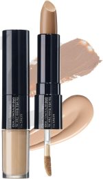 THE SAEM Cover Perfection Ideal Concealer Duo (#2 Rich Beige) | Dual Type Full Coverage Concealer, High Adherence High Pigmented, No Clumping in Wrinkles, Crease-Proof Concealer