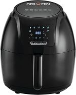 BLACK+DECKER 8-in-1 Digital Air Fryer with Window, 7.2L Large Capacity, 1800W, Rapid Air Technology, LED Touch Display, Dehydrate Function, Dishwasher Safe Basket, Cool-Touch Handle - AF7210-B5