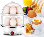 ⁦Paporich Egg Cooker,Double Layer Egg Boiler,14 Egg Capacity,Multifunction Heated Milk,Heated Food,Hard Boiled Egg Cooker Anti-Dry Electric Food Steamer with Measuring Cup (White)⁩ - الصورة ⁦3⁩