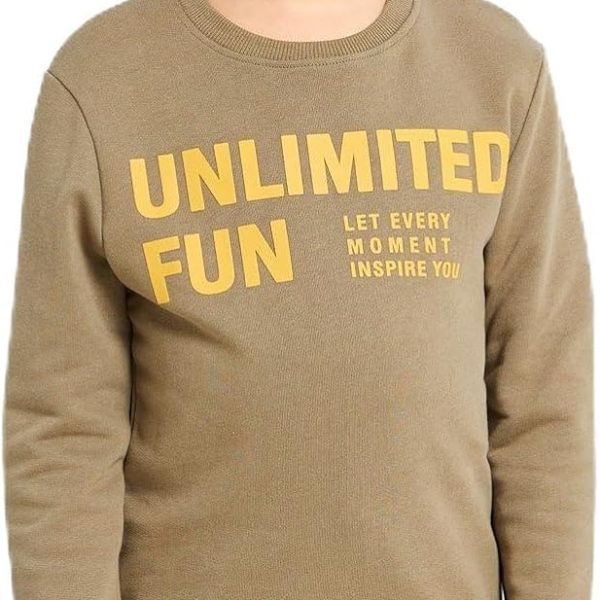 REDTAG Boys Mustard And Sweatshirt Set (2 Piece)