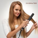 ⁦Oxsaytee Hair Iron Straightener Up to 220° Digital 5 Heat Settings Hair iron with Ceramic Coating for Smooth Glide Lasting Results for Curl Auto-shut off, Black⁩ - الصورة ⁦5⁩