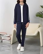 ⁦Girls 3 Piece Outfits Sweatsuit Zip Up Sweatshirt, T-shirt and Sweatpant,Sport Jogger Sets, material of high quality, primary school⁩ - الصورة ⁦4⁩