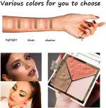 Contour Palette, Highlighter Makeup Palettes, 3 in 1 Palette Matte Shimmer Glow illuminator Powder Face Highlighter, Cool Toned Luminizer Cream for Bronzer, Shape, Silky Brilliant Compact