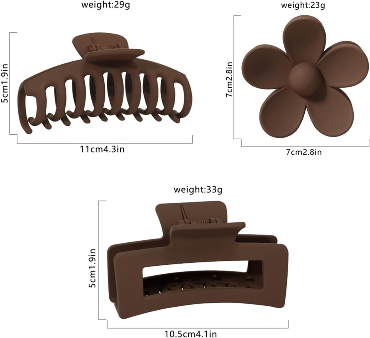 ⁦Large Hair Claw Clips Set, 12 Pack, Flower Design, Matte Plastic, 4 Colours, Strong Hold for Thick Hair (deep colour)⁩ - الصورة ⁦2⁩