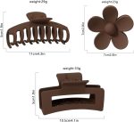 ⁦Large Hair Claw Clips Set, 12 Pack, Flower Design, Matte Plastic, 4 Colours, Strong Hold for Thick Hair (deep colour)⁩ - الصورة ⁦2⁩