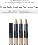 ⁦THE SAEM Cover Perfection Ideal Concealer Duo (#2 Rich Beige) | Dual Type Full Coverage Concealer, High Adherence High Pigmented, No Clumping in Wrinkles, Crease-Proof Concealer⁩ - الصورة ⁦2⁩