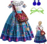 Home Smart Princess Costume Dress with Glasses and Ear Clip And Bag for Girls Ideal Gift for Birthday or Any Special Occasions