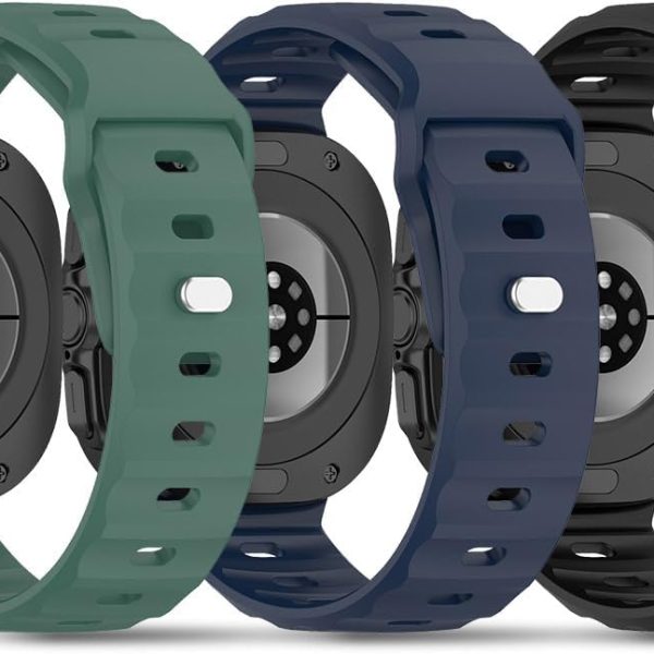 (3 Pack) T Tersely Samsung Galaxy Ultra 47mm(2024),Watch Bands for Galaxy Watch Ultra Bands 47mm for Men Women,Soft Silicone Wristbands Waterproof Replacement Strap
