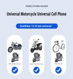 ⁦Azonee Motorcycle Phone Holder, Bicycle Phone Holder, Outdoor Riding Motorcycle Bicycle Mobile Phone Navigation Mount, Compatible with iPhone Samsung Google and All 4.5''-7.1'' Phones⁩ - الصورة ⁦5⁩