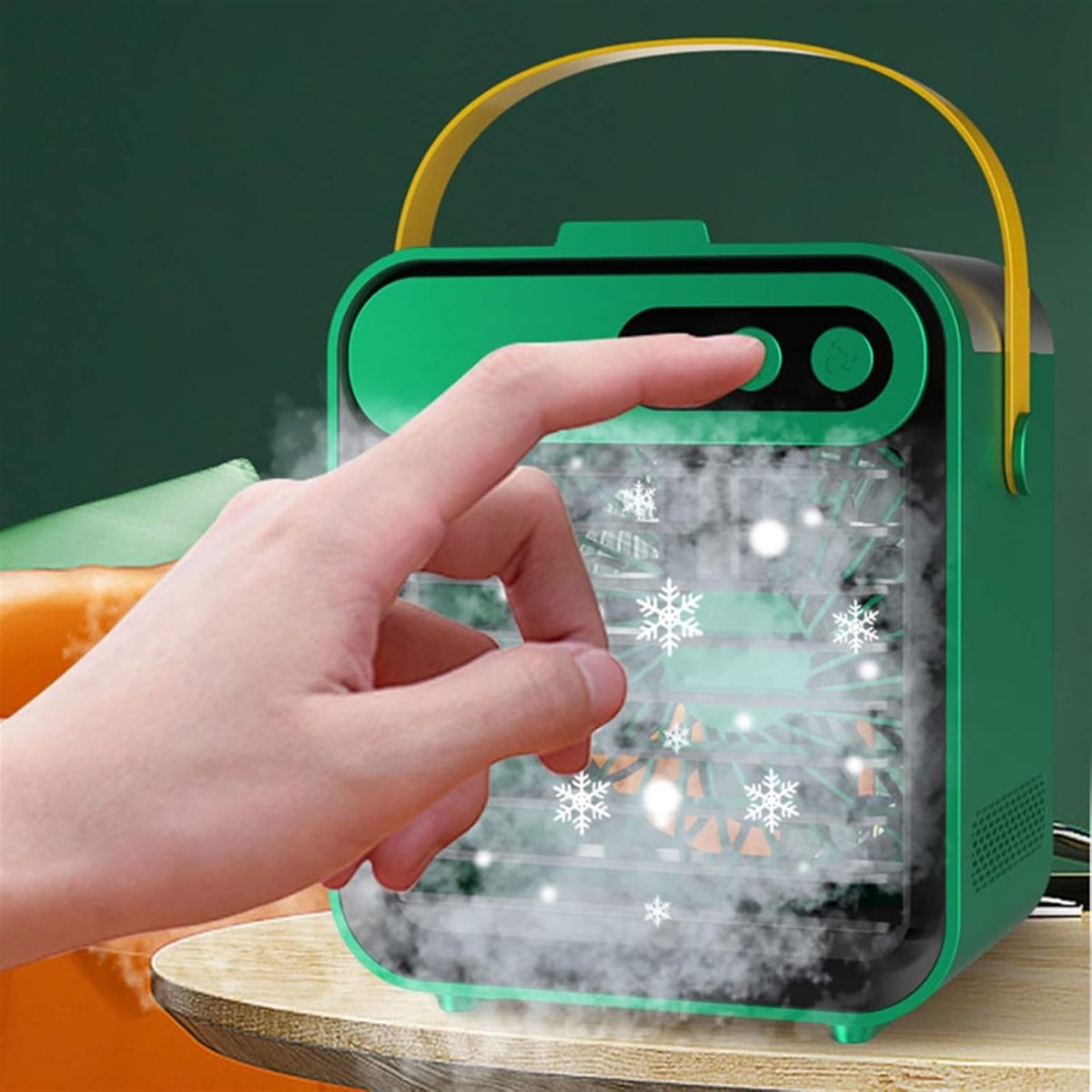 ⁦Avcbno Mini air conditioner Mini refrigeration air conditioner household small air cooler portable mobile humidification desktop water cooling fan(Green)⁩ - الصورة ⁦5⁩