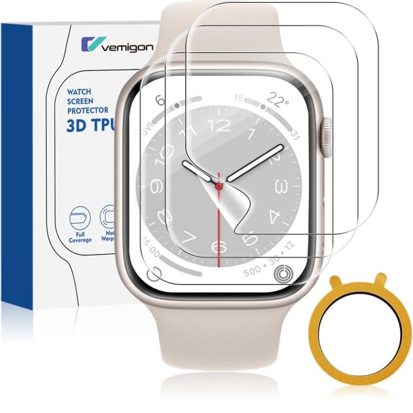 VEMIGON 3 Pack Screen Guard Protector for Apple Watch Series SE2/SE/6/5/4 40mm, Bubble Free, Anti-Scratch, Edge to Edge Full Screen Coverage, Anti-Fingerprint, Self-Reparing TPU Soft Film - 40mm