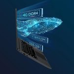 ⁦Morostron Laptop with 4GB DDR4 and 192GB SSD, 15.6 Inch Laptop with System and Quad-Core Processor, Webcam, USB 3.0, WiFi, Bluetooth 4.2, Mini HDMI, Grey⁩ - الصورة ⁦4⁩