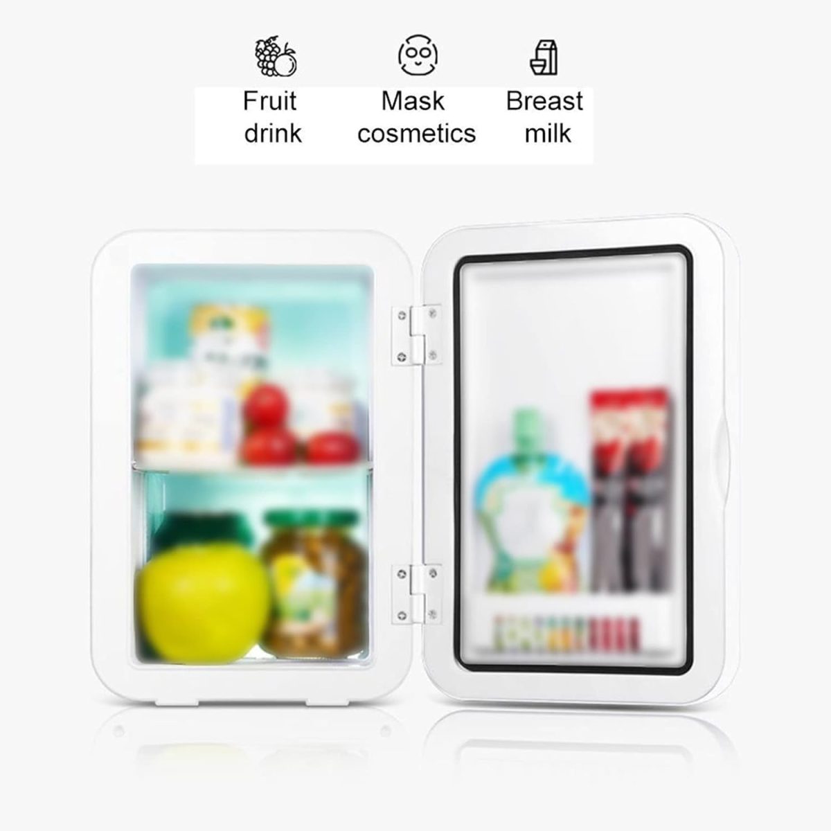 ⁦Avcbno Compact refrigerator Portable Car Freezer 8L Mini Fridge Refrigerator Car Home Dual Use Fridge Car Cooler Heater Travel Refrigerator(Blue)⁩ - الصورة ⁦4⁩