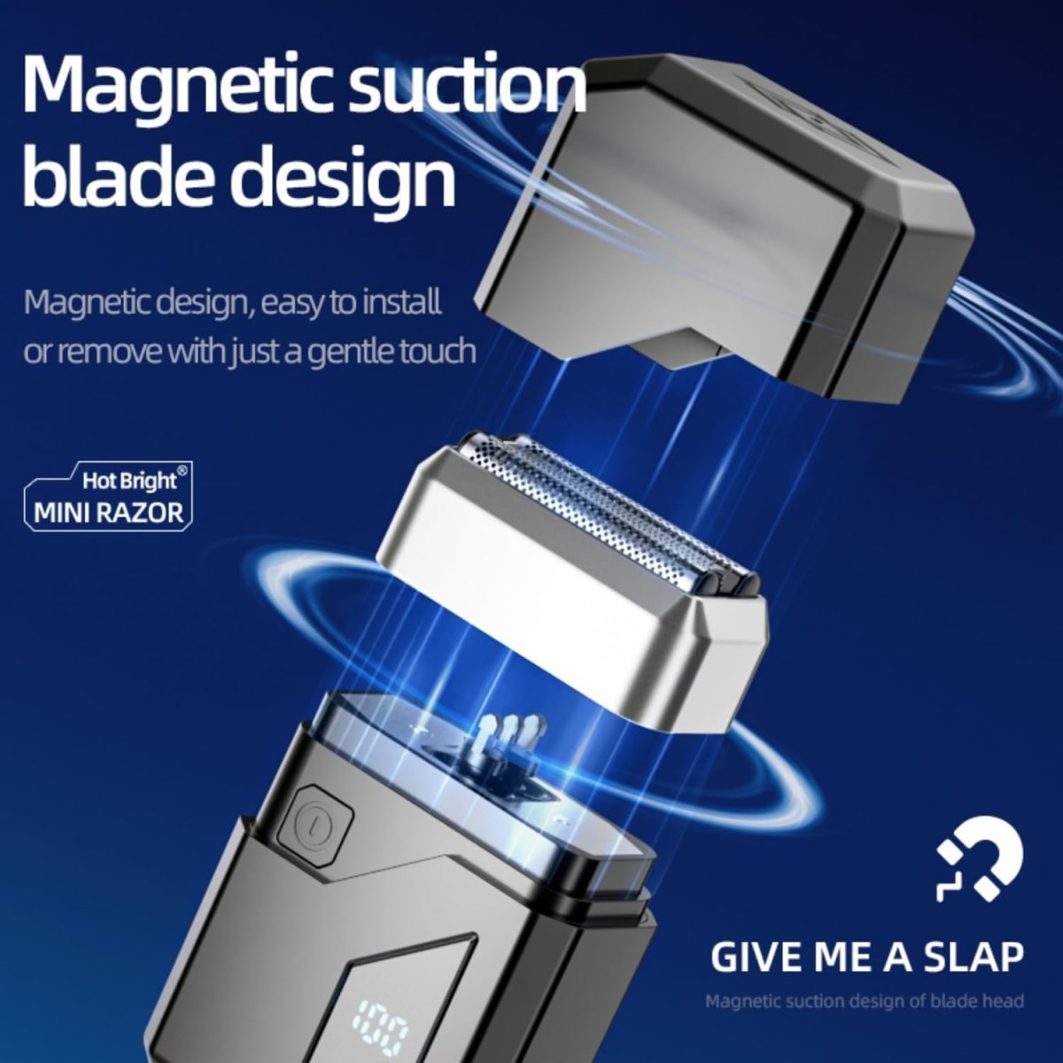 ⁦Electric Razor for Men, Mini Electric Foil Shavers, IPX6 Waterproof Wet Dry Face Razor, Portable Travel Electric Shaver, Led Display, USB Type-C Charging (Black)⁩ - الصورة ⁦6⁩