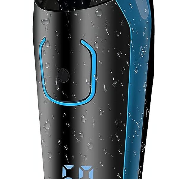 Aesfee Electric Shaver for Men Waterproof Wet and Dry, Men's Electric Razor Cordless Rechargeable 3D Rotary Electric Shaving Razors with Pop-up Trimmer, LCD Display, Travel Lock