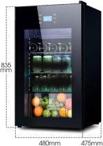 ⁦Avcbno Wine cooler Beverage Cooler Refrigerator - 95L Capacity Freestanding And Built-in With Glass Door Drink Fridge For Kitchen Bar Office⁩ - الصورة ⁦2⁩