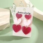 ⁦Shining Diva Fashion Latest Stylish Western Earrings for Women Girls (15843er) (Pink)⁩ - الصورة ⁦3⁩
