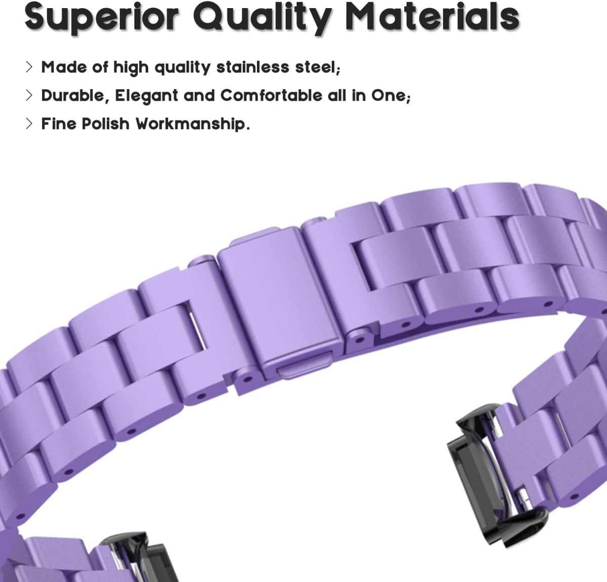⁦Gheper Metal Watchband Compatible with Fitbit inspire 3 Stainless Steel Wrist Strap Bracelet Replacement for inspire3 Smartwatch Accessory for Women Men⁩ - الصورة ⁦6⁩