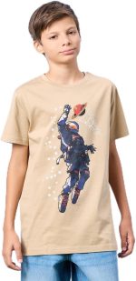 REDTAG Senior Boys Beige Astronaut Print T-Shirt