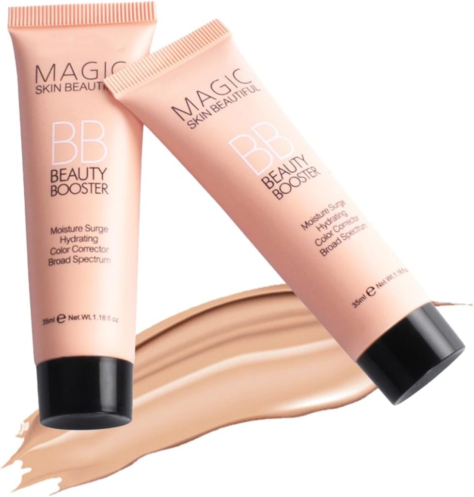 2Pcs-Hydrating BB Cream & Full-Coverage Concealer, Moisturizing Contour and Brighten, Face Concealer for Dark Circles, Lightweight, Conceals, Tinted Moisturizer to Even Tone(Natural Beige)