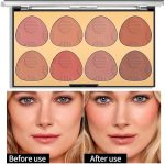 ⁦SYOSI 8 Colors Pearl Light Slightly Drunk Powder Blusher Powder Brighten Matte Powder Blusher Plate⁩ - الصورة ⁦2⁩