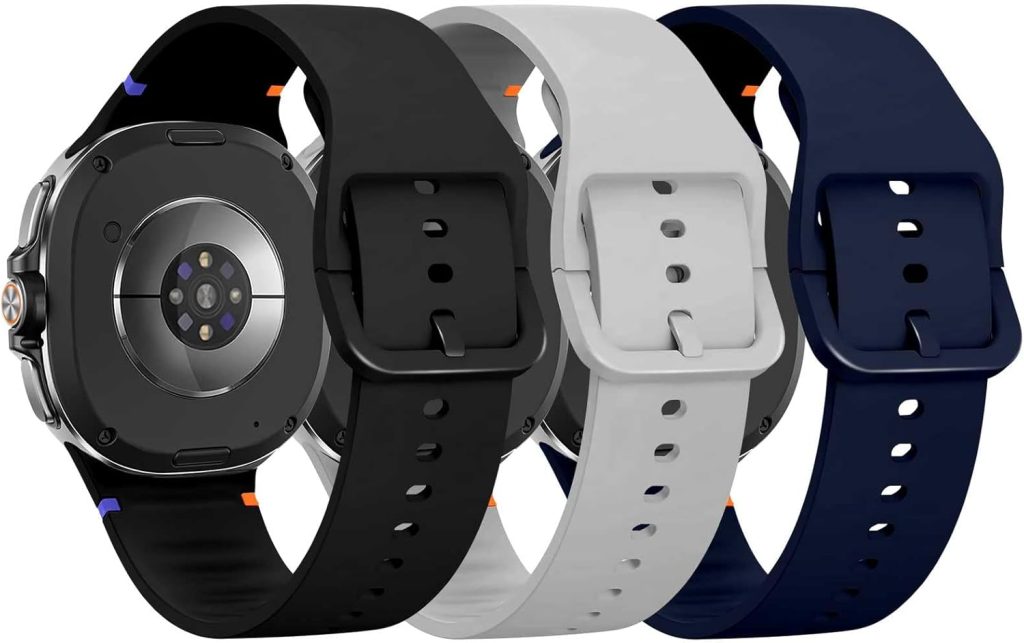 T Tersely 3 Pack Soft Silicone Watch Band Compatible with Samsung Galaxy Watch Watch 8 (40/44mm), 8 Classic, Ultra2(2025), No Gap Smartwatch Sport Strap For Men