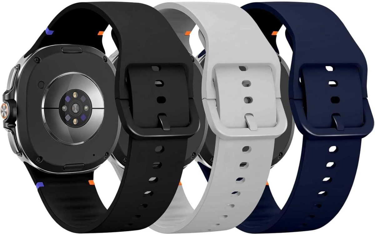 T Tersely 3 Pack Soft Silicone Watch Band Compatible with Samsung Galaxy Watch Watch 8 (40/44mm), 8 Classic, Ultra2(2025), No Gap Smartwatch Sport Strap For Men