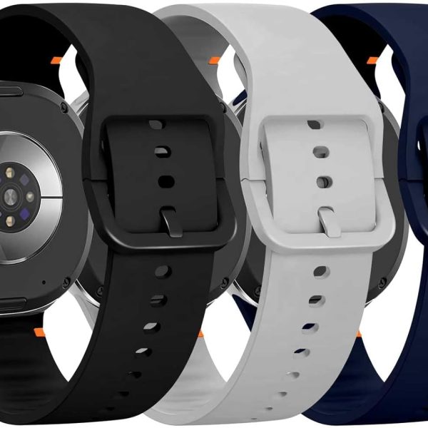 T Tersely 3 Pack Soft Silicone Watch Band Compatible with Samsung Galaxy Watch Watch 8 (40/44mm), 8 Classic, Ultra2(2025), No Gap Smartwatch Sport Strap For Men