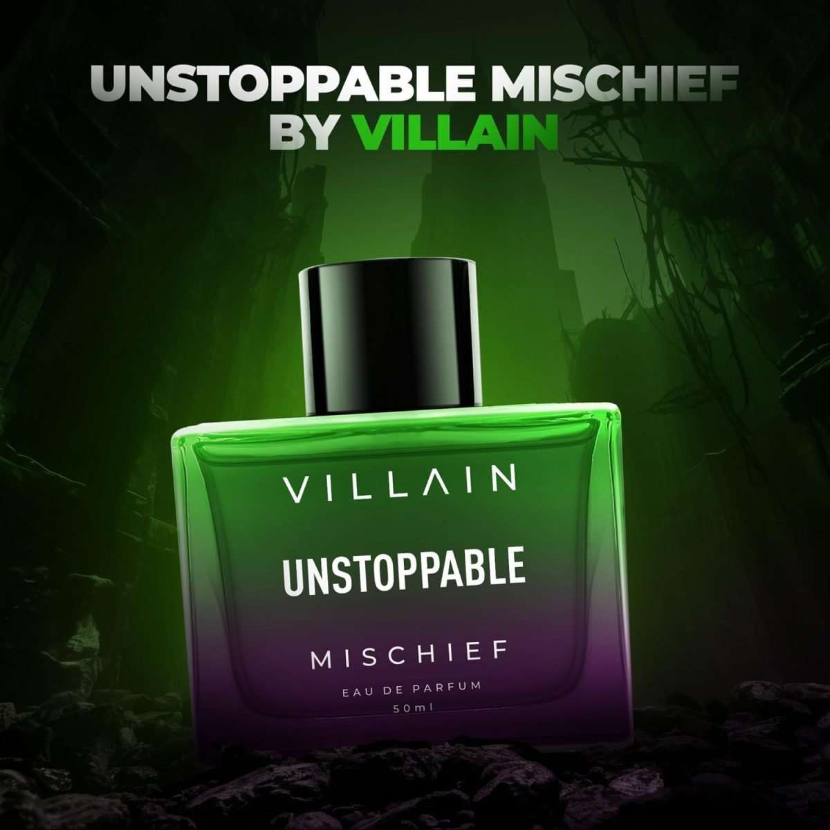 ⁦VILLAIN Unstoppable Mischief Premium Long Lasting Fragrance Eau de Perfum for Men, 50ml⁩ - الصورة ⁦5⁩