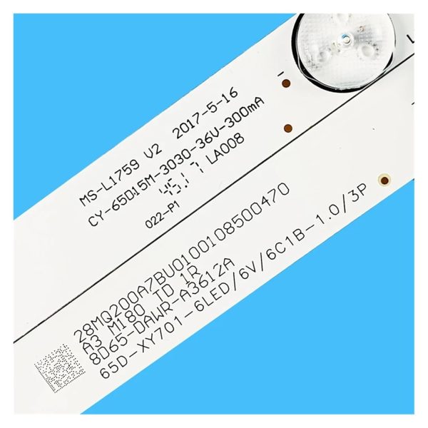 12 قطعة/الوحدة 622 ملم 6 مصابيح LED 6 فولت لتلفزيون 65 بوصة CY-65D15M-3030-36V-300MA MS-L1759 V2 من اكس اس جي زد اف سي