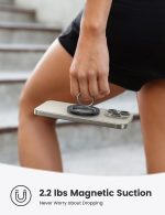 ⁦Magnetic Phone Ring Holder for MagSafe - Lamicall Magnetic Finger Phone Ring Stand Holder, Magnet Ring Grip, Compatible with iPhone 16 15 14 13 12 Pro Max Plus Mini, Mag Safe Accessories, Misty Black⁩ - الصورة ⁦4⁩