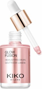 KIKO Milano Glow Fusion Highlighting Drops 01 | Liquid face highlighter with a metallic finish, 01 Platinum Rose, 10 ml (Pack of 1)