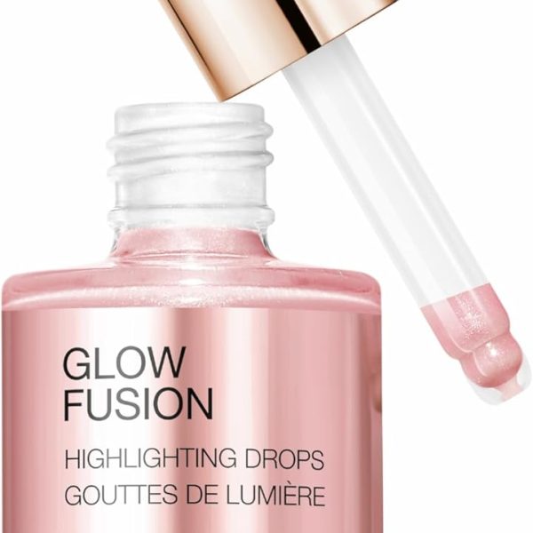 KIKO Milano Glow Fusion Highlighting Drops 01 | Liquid face highlighter with a metallic finish, 01 Platinum Rose, 10 ml (Pack of 1)