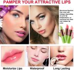 ⁦BINGBRUSH Peach Color Changing Lipstick Queen,Moisturizer Long Lasting Lip Care Lip Balm Magic Lip Gloss (3pc-01#Avocado+02#Strawberry+09#Peach, 3 Count (Pack of 1))⁩ - الصورة ⁦5⁩
