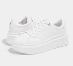 ⁦LUCKY STEP Women's Platform Fashion Sneakers Faux Leather Classic Tennis Shoes Low Top Casual Walking Shoes⁩ - الصورة ⁦4⁩