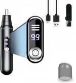 Rechargeable Nose Hair Trimmer for Men and Women, USB-C Nasal Hair Clipper with LED Display, Painless Ear and Nose Trimmer, Portable Facial Hair Remover, Easy to Clean
