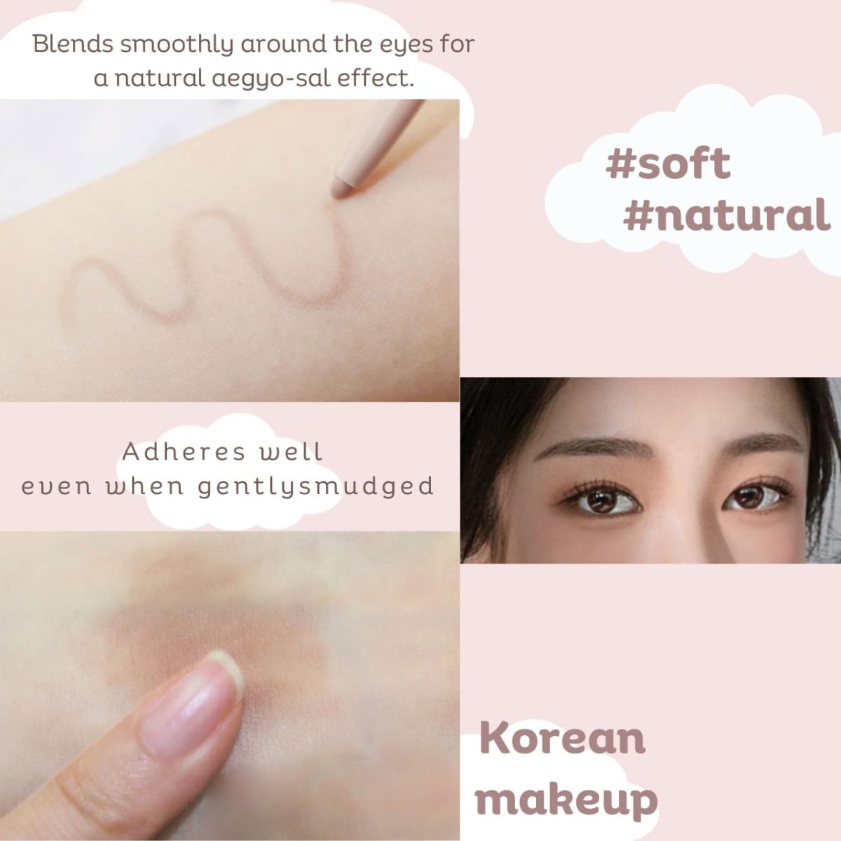 ⁦Produco [thebom] AegyoSal Eyeliner Under-Eye Enhancing Pencil Highlighter Eye Makeup (2set) (Volume Beige + Shadow Brown)⁩ - الصورة ⁦6⁩
