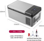 ⁦Car Fridge, 15L Portable Car Refrigerator,Phone App Adjusts The Temperature + 45° Shockproof + LED Lighting,AC+DC(/24V) Mini Fridge,For Camping, Road Trip, Picnic / -20℃ Zeenyi⁩ - الصورة ⁦3⁩
