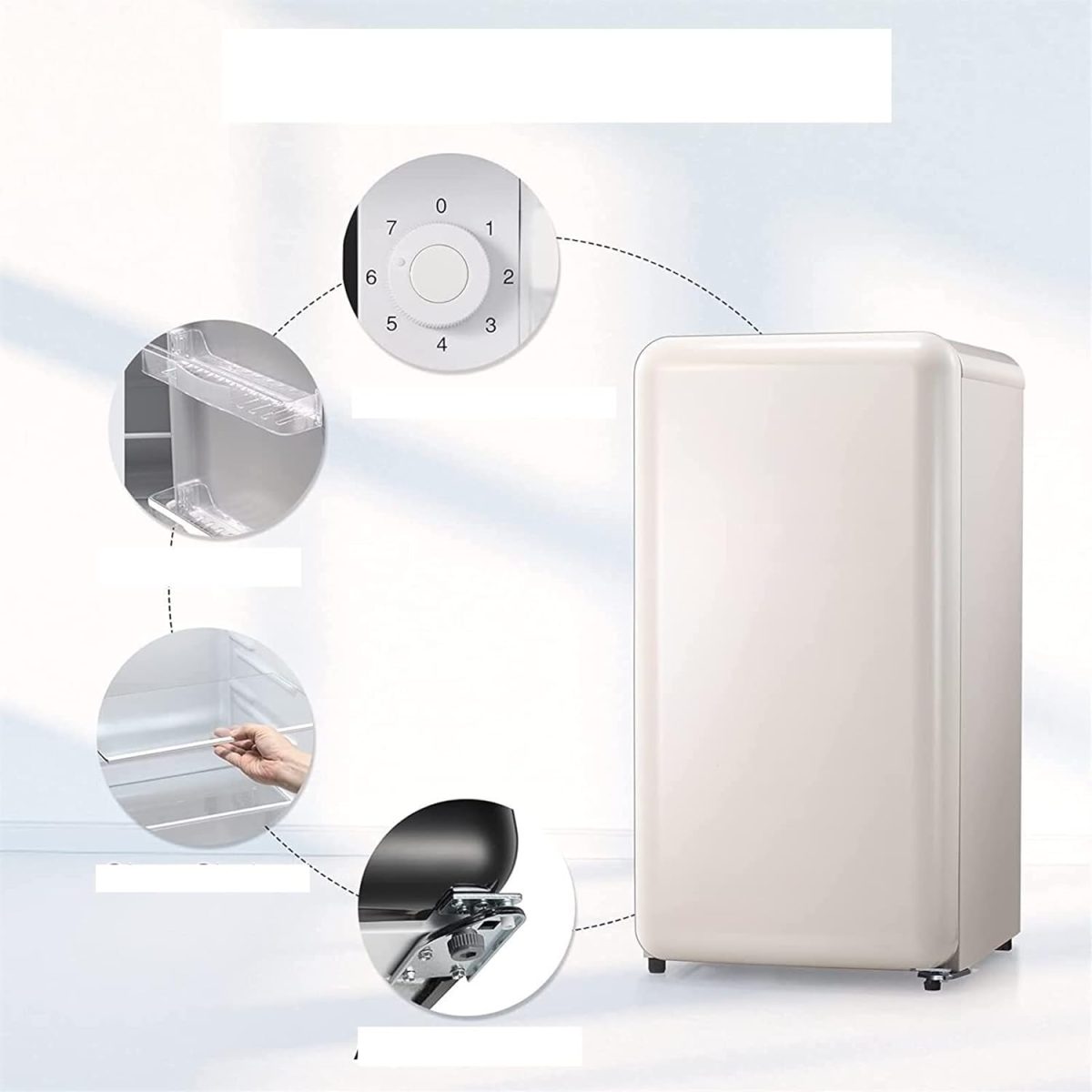 ⁦QBNZAXC Mini fridge Mini Fridge Compact Refrigerator Freezer AC Large Capacity Storage Beverages Vegetables⁩ - الصورة ⁦3⁩