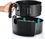 ⁦BLACK+DECKER 8-in-1 Digital Air Fryer with Window, 7.2L Large Capacity, 1800W, Rapid Air Technology, LED Touch Display, Dehydrate Function, Dishwasher Safe Basket, Cool-Touch Handle - AF7210-B5⁩ - الصورة ⁦3⁩