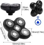 ⁦5 Head Shaver Heads, 2PCS Shaver Blade Heads Shaver Replacement for Electric Razor Shaving Bald Tool, Head and Face Electric Razor Shaver Head, Not Fit for Remington Razors and Skull Rotary Razors⁩ - الصورة ⁦2⁩