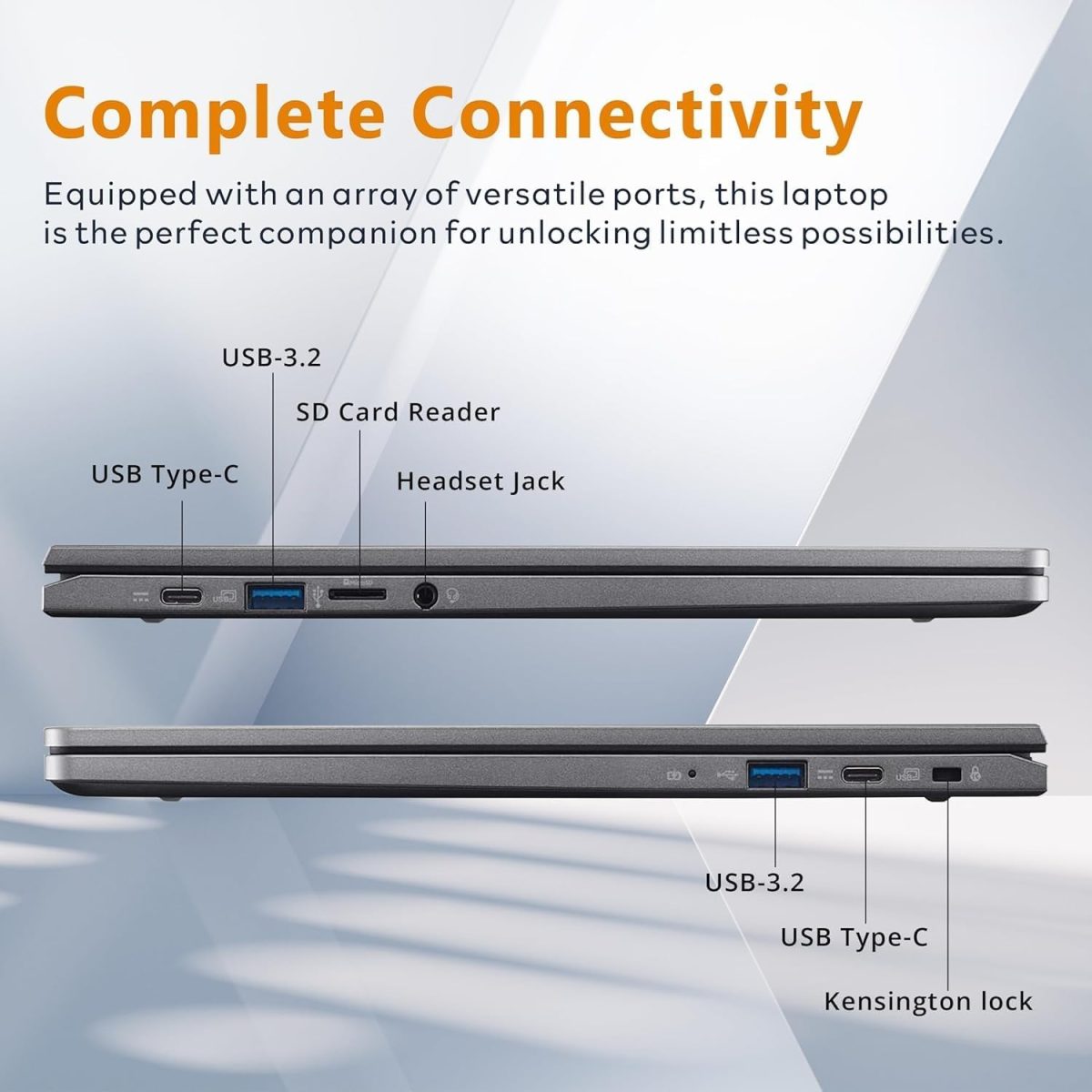 ⁦Acer Chromebook Plus 514 Touchscreen Laptop (14" FHD, Intel 8-Core i3-N305, 8GB RAM, 512GB SSD, 2TB Cloud Storage) Business, Company, Students, 11⁩ - الصورة ⁦6⁩