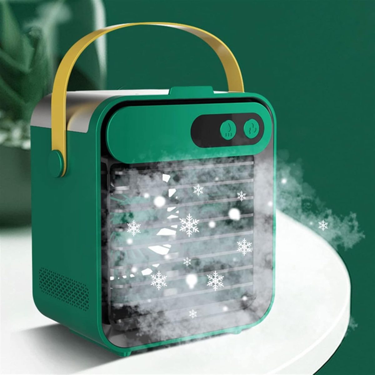⁦Avcbno Mini air conditioner Mini refrigeration air conditioner household small air cooler portable mobile humidification desktop water cooling fan(Green)⁩ - الصورة ⁦3⁩