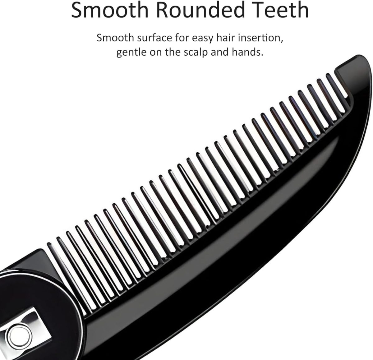 ⁦ALMEKAQUZ 4Pcs Folding Beard Comb,Portable Men's Beard Comb,Pocket Folding Comb,Travel Comb,Portable Beard Comb with Clip,Men's Beard Hair Care Styling Grooming (Black)⁩ - الصورة ⁦5⁩