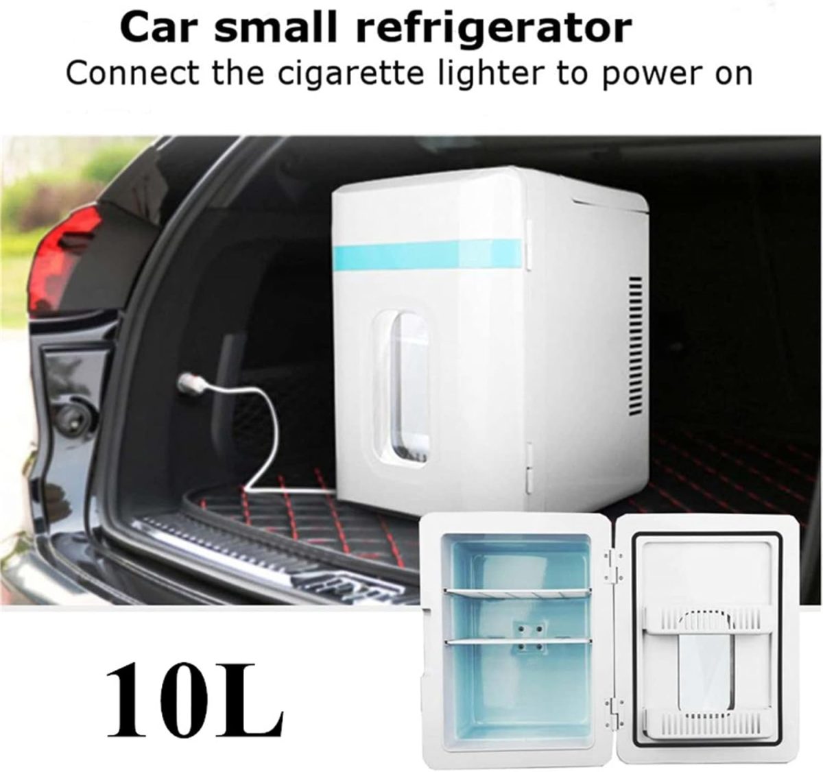 ⁦XXCFVFG Small refrigerator 10L Car Home Auto Refrigerator Mini Fridges Portable Food Drink Freezer Cooler for Car Home Outdoor⁩ - الصورة ⁦6⁩