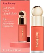 Rare Beauty Soft Pinch Liquid Blush Mini Lightweight, Buildable Blush for Natural Flush, Travel-Friendly Size, Infused with Joyful Color- 3.2ml - Joy