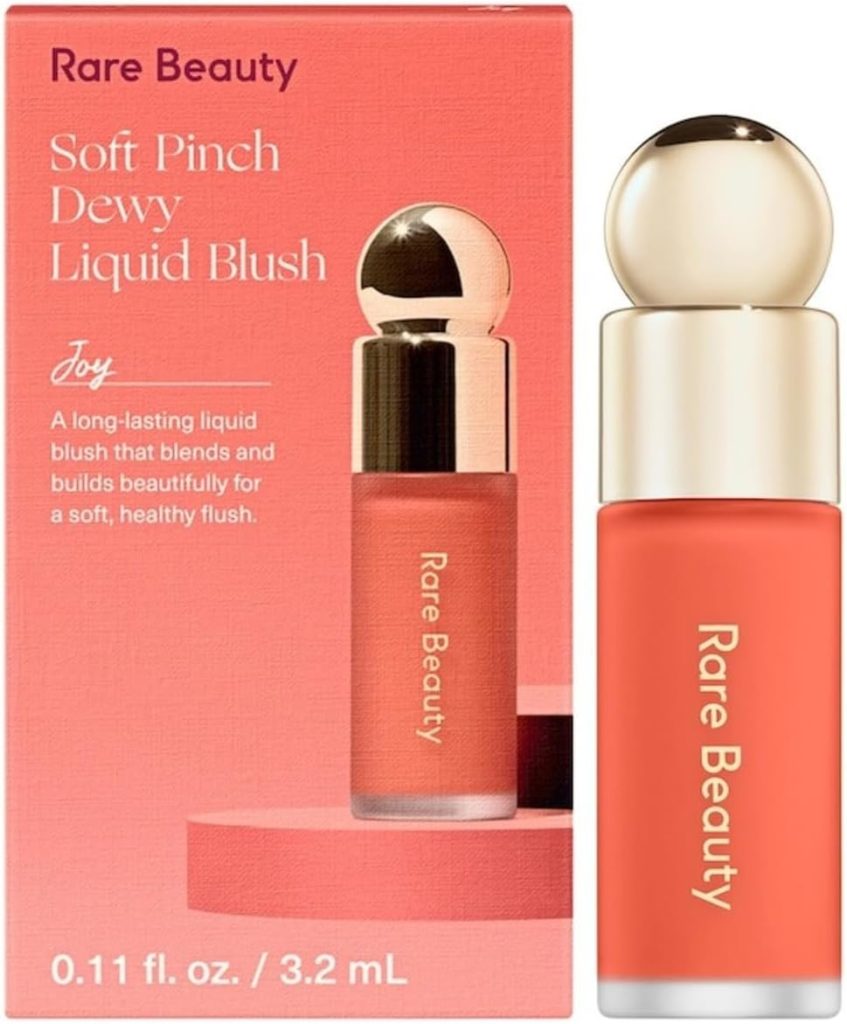 Rare Beauty Soft Pinch Liquid Blush Mini Lightweight, Buildable Blush for Natural Flush, Travel-Friendly Size, Infused with Joyful Color- 3.2ml - Joy