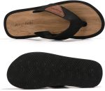 ⁦ARRIGO BELLO Flip Flops Men Casual Soft Thong Slippers Beach Outdoor Sandals Leather Non-Slip Flipflop Size 41-46⁩ - الصورة ⁦2⁩