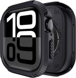 VEMIGON Rugged Armor Cover Case Compatible with Apple Watch Series 10 46mm, Full Protection Military Grade, Soft Flexible Shockproof Resist Sport iWatch Bumper - (S10-46mm Black)