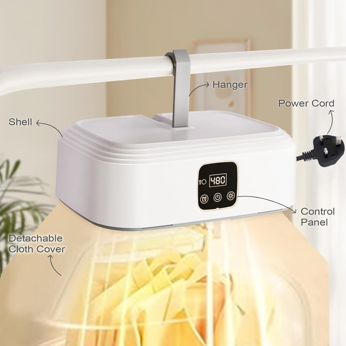 ⁦Mylindde Portable Clothes Dryer, Small Dryer Machine, Electric Clothes Dryer with Remote Dryer&Bag, Mini Laundry Dryers, Suitable for Underwear, Baby Clothes, Light Clothes⁩ - الصورة ⁦3⁩